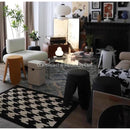 GobekUsa Houndstooth Black Ivory Area Rug Decor Carpet Doormat Floor Mat