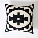 GobekUsa Geometric Embroidery Cushion Cover 45x45cm Black Grey Soft Cozy for Home Decor