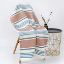 GobekUsa Cotton Bath Towel - Soft Absorbent Honeycomb Stripe Design, 70x140cm