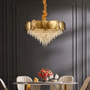 GobekUsa Crystal Chandelier: Modern Round Headlight for Livingroom and Master Bedroom