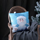 GobekUsa Christmas Patchwork Embroidered Snowflake Pillow Covers 45x45 Red White Home Decor