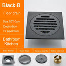 GobekUsa Black Anti-odor Floor Drain 10x10cm Square Bathroom Shower Hardware
