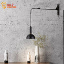 GobekUsa Gold/Black Swing Arm Wall Lamp LED E27, Adjustable & Rotatable Sconce