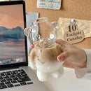 GobekUsa Bear Glass Cups: Cute Heat-resistant 320ml Latte Cups for Coffee.