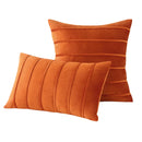 GobekUsa Blue Velvet Stripe Pillow Covers - 2Pcs Luxury Soft Cushion Cases for Couch