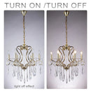 GobekUsa Crystal LED Chandelier for Kitchen Dining Living Bedroom Room