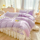 GobekUsa Lace Ruffles Princess Style 100% Cotton Bedding Set
