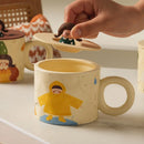 GobekUsa Creative Ceramic Coffee Mug with Lid for Couples