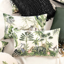 GobekUsa Jungle Cartoon Print Velvet Cushion Cover - Hawaiian Decor for Sofa