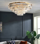 GobekUsa Gold LED Crystal Ceiling Light for Modern Living Room, Luxury Home Decor