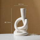 GobekUsa Ceramic Knot Candle Stand Geometric Home Decor Hollow Candlestick