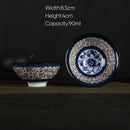 GobekUsa Blue and White Porcelain Hand-Painted Tea Cups - Set of 1