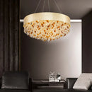 GobekUsa Circular Crystal Chandelier Pendant Lamp for Living Room, Hotel Lobby, Kitchen Island