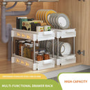 GobekUsa 2 Tier Sliding Drawer Organizer for Kitchen & Bathroom Cabinet