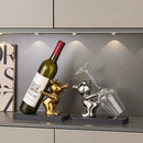 GobekUsa Bear Wine Rack Cup Holder for Home Bar, Kitchen Storage & Decor