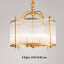 GobekUsa Golden Copper Glass Chandelier LED Ceiling Pendant Light