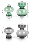 GobekUsa Green Gourd Vase: Round Geometric Circle Terrarium for Home Decor