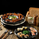 GobekUsa Ceramic 4-Grid Dinner Plate - Retro Tableware for Fruits, Snacks, and Desserts
