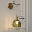GobekUsa Glass Adjustable LED Wall Lamp with Pull Chain Switch, Modern Nordic Design