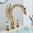GobekUsa Golden Swan Crystal Dual Handle Basin Tap