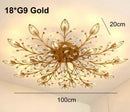 GobekUsa Crystal Leaf LED Ceiling Chandelier: Industrial Retro Home Decor Lighting
