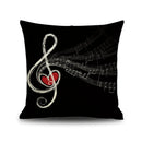 GobekUsa Letter Notes Piano Graphic Print Linen Pillowcase 45x45cm Living Room Decor