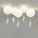 GobekUsa Children Nordic Bear Astronaut LED Ceiling Chandelier - Kid's Theme Decor