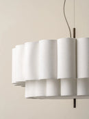Wabi-Sabi White Fabric Pendant Light by DecorClear.com