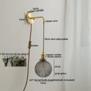 GobekUsa Gray Glass LED Wall Sconce Lamp for Home Decor, Bedroom, Living Room - Nordic Design