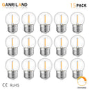 GobekUsa G40 E27 1W Warm White Led String Light Bulbs - Set of 15