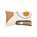 GobekUsa Geometric Embroidered Cotton Canvas Cushion Cover Home Decor Boho Style