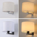 GobekUsa Chinese Style Cloth Covered Wall Lamp for Bedroom and Living Room