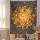 GobekUsa Celestial Sun Moon Wall Tapestry: 70s Retro Psychedelic Room Decor Art