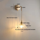 GobekUsa Adjustable LED Wall Light Clear Glass Copper Bedside Lamp