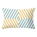 GobekUsa Geometric Striped Curved Rectangle Pillowcase - Yellow Blue Sofa Throw Pillows