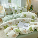 GobekUsa Cartoon Heart Plant Floral Print 3Pcs Set (Duvet Cover + Pillowcases)