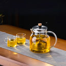 GobekUsa Glass Tea Pot with Infuser, Heat-Resistant Clear Kettle for Herbal Tea, Teaware
