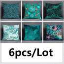 GobekUsa Green Leaves Flower Pillowcase Set | Modern Winter Short Plush 45x45cm Cozy Covers