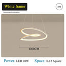 GobekUsa Kepler Round LED Chandelier for Living Room Decor White Pendant Lamp