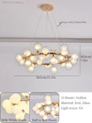 GobekUsa Glass Ball LED Chandelier Modern Pendant Light for Home Decor