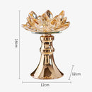 GobekUsa Lotus Glass Flower Crystal Candle Holder Home Decor Accessory