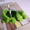 GobekUsa Frog Ceramic Ashtray with Lid - Windproof Smoking Accessory