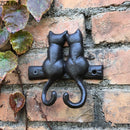GobekUsa Cat Hook Hanging Shelf: Decorative Cast Iron Wall Coat Rack for Outdoor Decoration