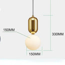 GobekUsa Gold Ring Glass Ball Pendant Light Fixture for Bedroom Living Room.