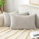 GobekUsa Corduroy Striped Throw Pillow Covers - Soft Decorative Cushion Cases