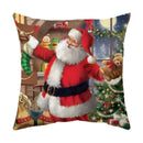 GobekUsa Christmas Sofa Pillow Cover Home Decor Throw Pillowcase Santa Claus Printed