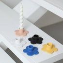 GobekUsa Cartoon Flower Ceramic Candle Holder Candelabrum Desktop Storage Accessory