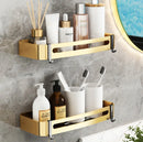 GobekUsa Gold Bathroom Corner Shelf: Wall-Mounted Triangle Storage Rack for Toiletries