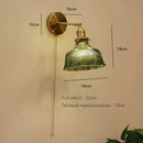 GobekUsa Art Deco LED Wall Lamp with Pull Switch, Nordic Design, Glass Interior Wall Light
