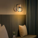 GobekUsa Iron Wood Wall Lamp Shade: Nordic Indoor Sconce for Bedroom, Living Room, Restaurant